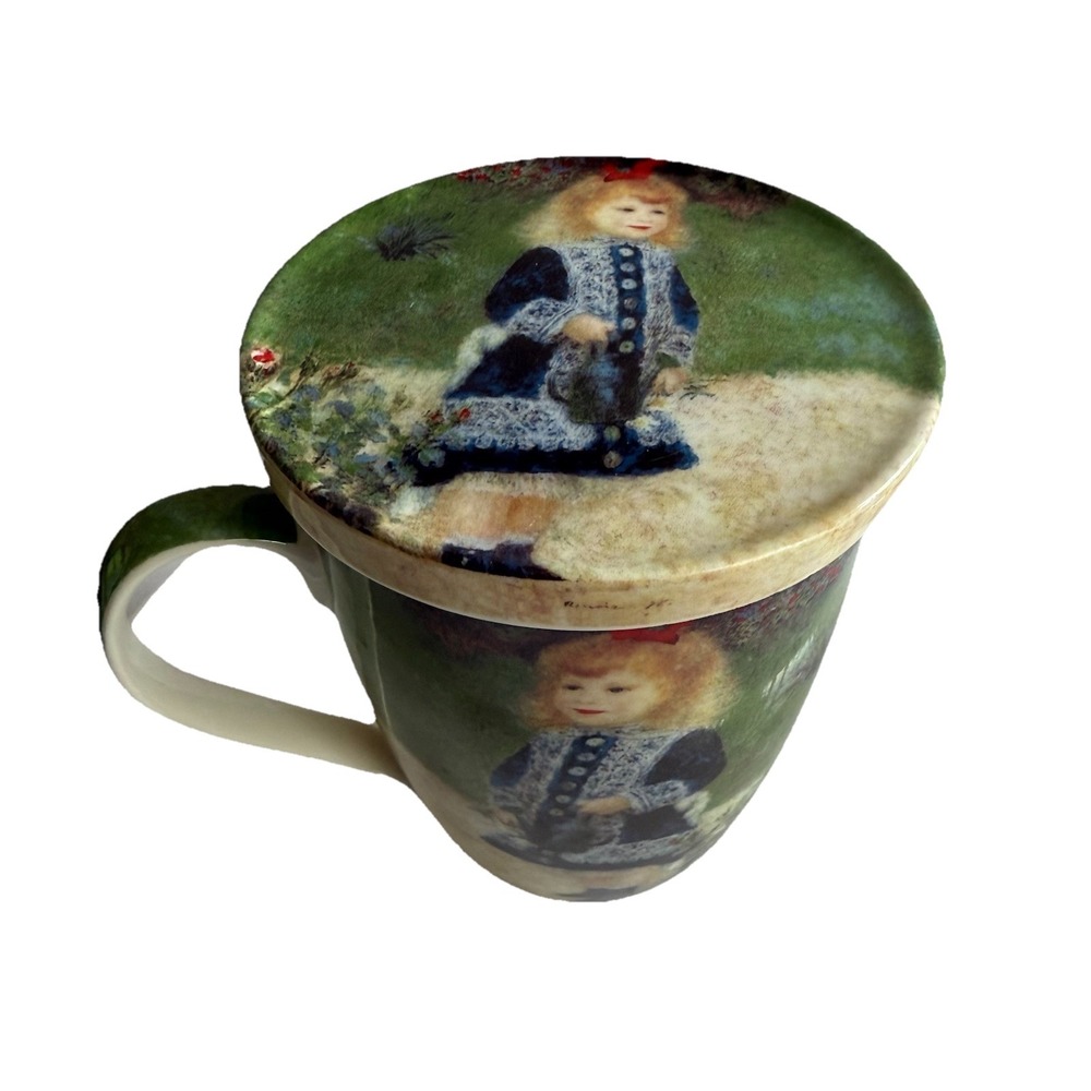 Renoir  Coffee Tea‎ Mug W Lid - Girl With A Watering Can Art Coffee Mug Artsy